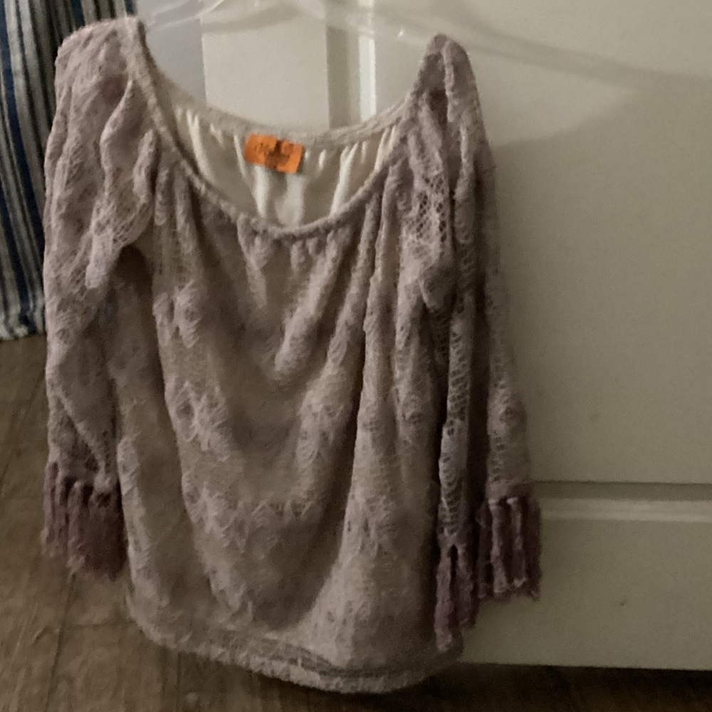 Voom by Joy Han Beige Lace Top